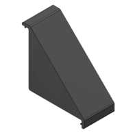 40-220-0 MODULAR SOLUTIONS ALUMINUM GUSSET<br>45MM X 90MM BLACK PLASTIC CAP COVER FOR 40-120-1, FOR A FINISHED APPEARANCE